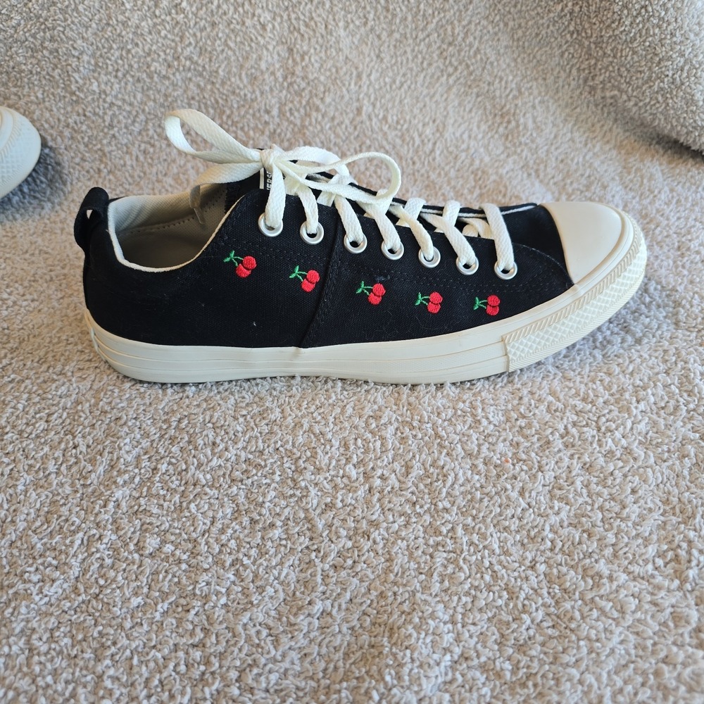 Converse All Star Madison All-over Embroidered Cherries Low Women's Shoes Sz 11 - Picture 4 of 13